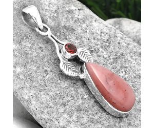 Guava Quartz - Brazil and Garnet Pendant SDP89808 P-1416, 9x19 mm