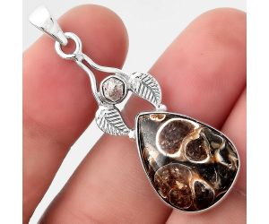 Turtella Jasper and Herkimer Diamond Pendant SDP89824 P-1416, 15x20 mm