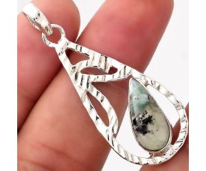 Dendritic Chrysoprase - Africa 925 Sterling Silver Pendant Jewelry SDP89998 P-1657, 8x17 mm