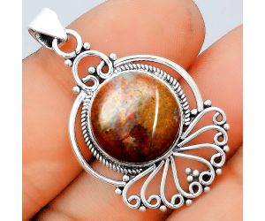 Natural Red Moss Agate Pendant SDP91764 P-1544, 15x15 mm