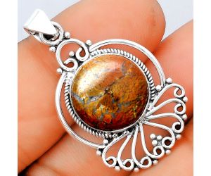 Natural Red Moss Agate Pendant SDP91765 P-1544, 15x15 mm