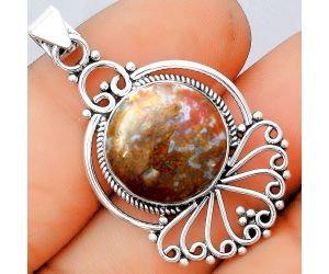 Natural Red Moss Agate Pendant SDP91776 P-1544, 15x15 mm