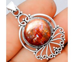 Natural Red Moss Agate Pendant SDP91783 P-1544, 15x15 mm