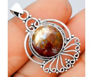 Natural Red Moss Agate Pendant SDP91794 P-1544, 15x15 mm