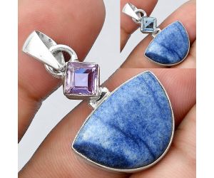 Dumortierite Quartz & Zandrite Color Change Pendant SDP92220 P-1098, 15x20 mm