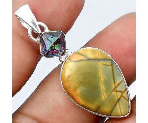 Natural Cherry Creek & Mystic Topaz Pendant SDP92229 P-1098, 17x23 mm