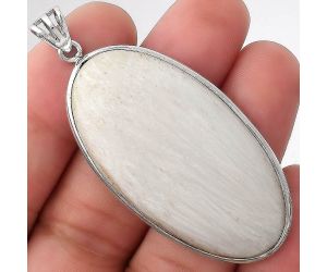 Natural White Scolecite Pendant SDP92373 P-1001, 24x46 mm