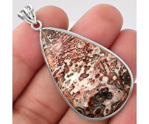 Natural Leopard Skin Jasper Pendant SDP92522 P-1001, 20x40 mm