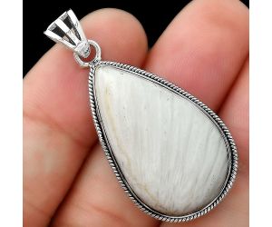 Natural White Scolecite Pendant SDP94827 P-1056, 18x31 mm