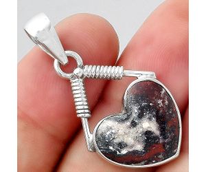 Valentine Gift Heart Natural Indian Blanket Jasper Pendant SDP95098 P-1600, 15x17 mm