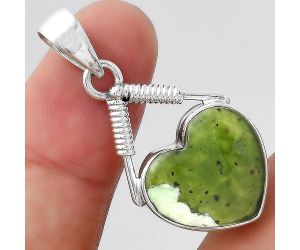 Valentine Gift Heart Natural Chrome Chalcedony Pendant SDP95103 P-1600, 16x17 mm