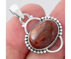 Natural Red Moss Agate Pendant SDP95971 P-1639, 12x16 mm