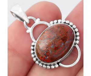 Natural Red Moss Agate Pendant SDP95975 P-1639, 12x17 mm