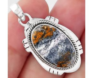 Natural Indian Blanket Jasper Pendant SDP96674 P-1463, 12x21 mm