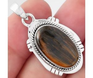 Natural Blue Tiger Eye Pendant SDP96679 P-1463, 12x20 mm