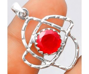 Lab Created Ruby Pendant SDP97484 P-1370, 10x10 mm