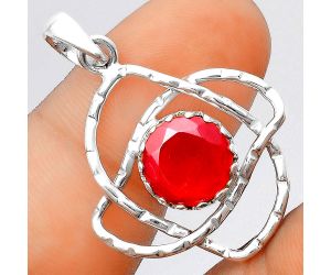 Lab Created Ruby Pendant SDP97491 P-1370, 10x10 mm