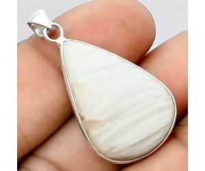 Natural White Scolecite Pendant SDP97541 P-1001, 20x29 mm