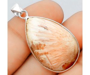 Natural Orange Scolecite - India Pendant SDP97564 P-1001, 20x30 mm