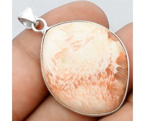 Natural Orange Scolecite - India Pendant SDP97658 P-1001, 24x29 mm