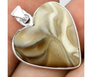 Valentine Gift Heart Natural Flint Stone Pendant SDP97673 P-1043, 23x24 mm