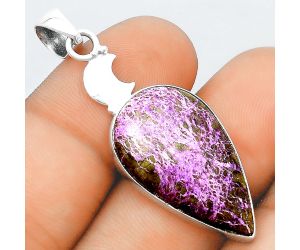 Crescent Moon - Natural Purpurite Pendant SDP98678 P-1368, 15x27 mm