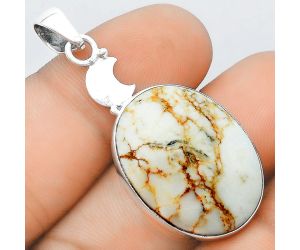 Crescent Moon - Wild Horse Jasper Pendant SDP98681 P-1368, 19x26 mm