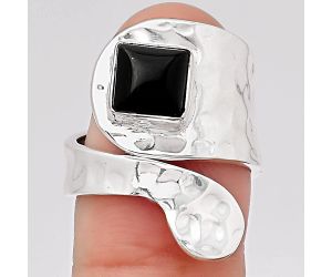 Natural Black Onyx - Brazil Ring size-6.5 SDR114859 R-1374, 7x7 mm