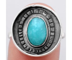 Natural Paraiba Amazonite Ring size-9.5 SDR116815 R-1080, 7x10 mm