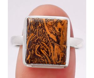 Coquina Fossil Jasper - India Ring size-9.5 SDR117616 R-1007, 11x13 mm