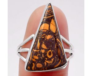 Coquina Fossil Jasper - India Ring size-7.5 SDR117647 R-1003, 13x23 mm