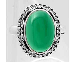 Natural Green Onyx Ring size-7 SDR121316 R-1279, 10x14 mm