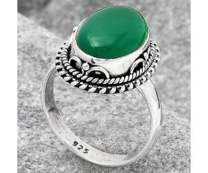 Natural Green Onyx Ring size-7 SDR121316 R-1279, 10x14 mm