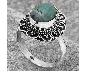 Dendritic Chrysoprase - Africa 925 Sterling Silver Ring s.8 Jewelry SDR122380 R-1256, 8x10 mm