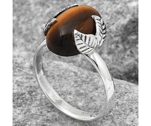 Natural Tiger Eye - Africa Ring size-7.5 SDR122829 R-1354, 10x14 mm