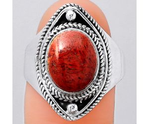 Natural Red Moss Agate Ring size-9 SDR123344 R-1258, 9x12 mm