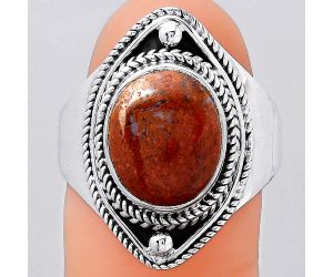 Natural Red Moss Agate Ring size-9 SDR123346 R-1258, 10x12 mm