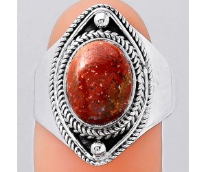 Natural Red Moss Agate Ring size-9 SDR123357 R-1258, 9x11 mm