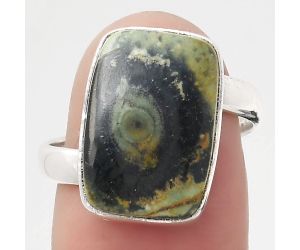 Natural Star Galaxy Jasper Ring size-7.5 SDR126263 R-1232, 11x16 mm