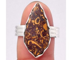 Natural Coquina Fossil Jasper - India Ring size-9 SDR127277 R-1338, 12x24 mm