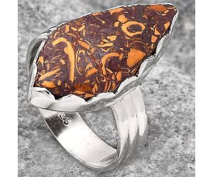 Natural Coquina Fossil Jasper - India Ring size-9 SDR127277 R-1338, 12x24 mm