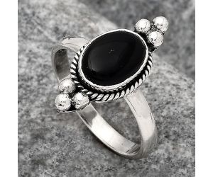 Natural Black Onyx - Brazil Ring size-8.5 SDR128603 R-1127, 7x10 mm