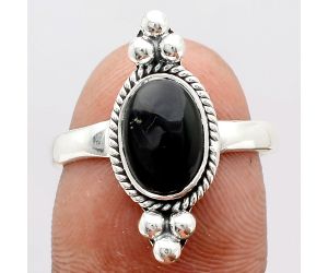 Natural Black Onyx - Brazil Ring size-8 SDR128784 R-1127, 7x10 mm