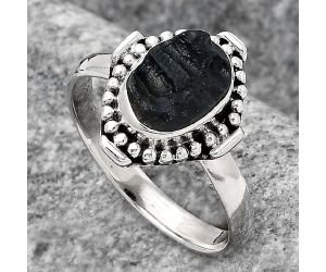 Natural Tektite Rough - Greek Ring size-9 SDR129131 R-1071, 7x10 mm