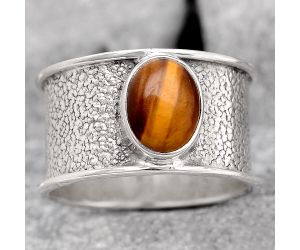 Natural Tiger Eye - Africa Ring size-8.5 SDR131029 R-1370, 7x9 mm