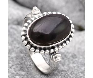 Natural Tektite Cab - Greek Ring size-7 SDR131270 R-1071, 9x14 mm