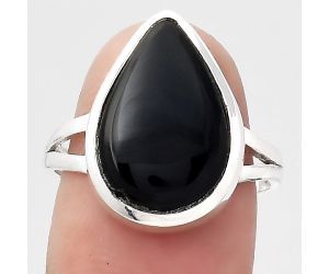 Natural Black Onyx - Brazil Ring size-8 SDR132182 R-1005, 11x17 mm