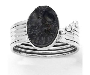 Natural Tektite Rough - Greek Ring size-7 SDR132927 R-1492, 8x11 mm