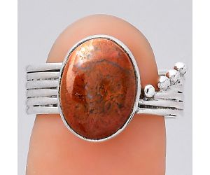 Natural Red Moss Agate Ring size-8 SDR132928 R-1492, 9x12 mm