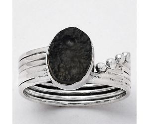 Natural Tektite Rough - Greek Ring size-8 SDR132929 R-1492, 8x10 mm